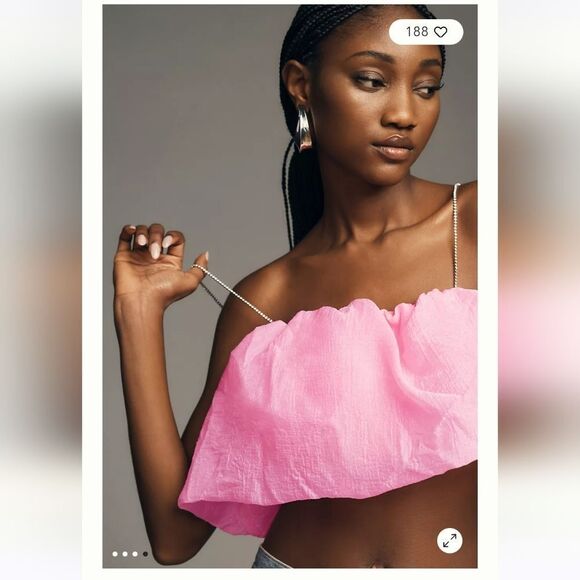 Anthropologie Maeve Diamond Strap Crop Top M NWT - Picture 2 of 6